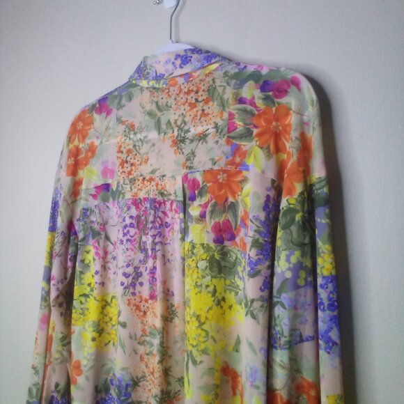 Nally & Millie Blue and Yellow Blouse Top - Picture 16 of 16